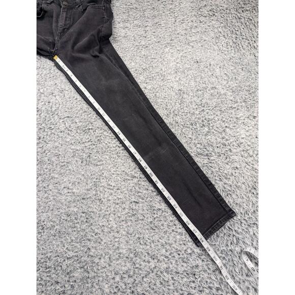 Levis 721 Jeans Womens 28 Black High Rise Skinny Distressed Bikercore Stretch - Picture 8 of 10